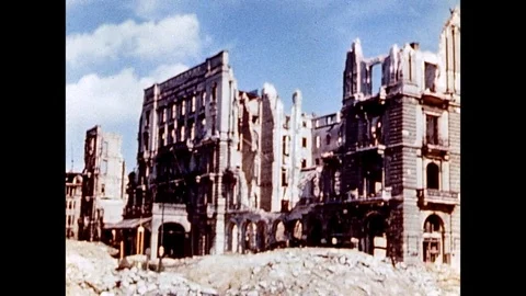 1945-Berlin / Destruction / Germany / 1945 Stock Footage