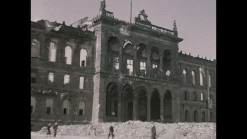 1945-Berlin Potsdamer Bahnhof / War Damage / End of War / 1945 Stock Footage