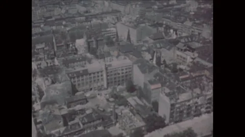 1945 - Berlin is shown in the aftermath of a bombing in Germany in World War 2. Stock Footage 86576712