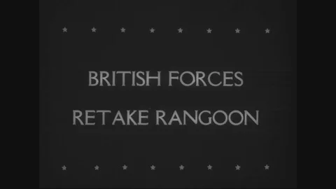 1945 - British forces take Rangoon, Burma from Japan, during WWII. Stockbeeldmateriaal 123872490