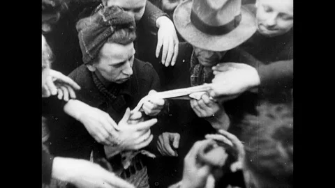 1945-Civilian / Plundering / Battle of Berlin / Germany / 1945 Stock Footage