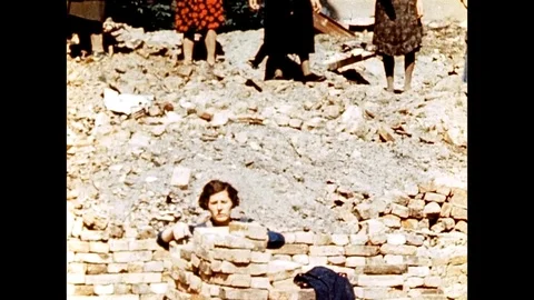 1945-Cleanup Efforts / TrÙmmerfrau / Berlin / 1945 Stock Footage