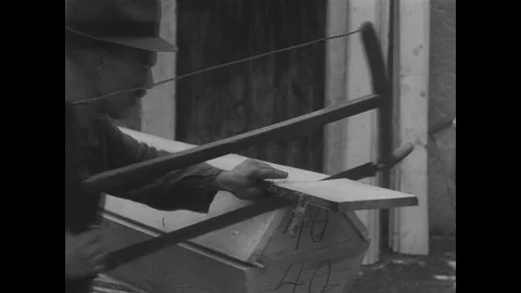 1945-Coffin / Building / Germany / 1945 Stock Footage