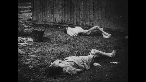 1945-Concentration Camp / KZ Auschwitz / Poland / 1945 Stock Footage 77897081