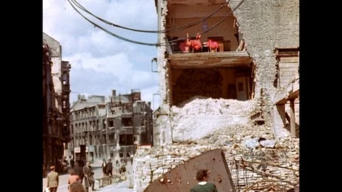 1945-Destruction / Berlin / Germany / 1945 Stock Footage