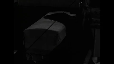 1945 - Elevators are used to move trucks on a US Navy LST. Stock Footage 110862133