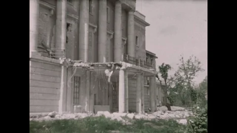 1945-Embassy / War Damage / Berlin / 1945 Stock Footage