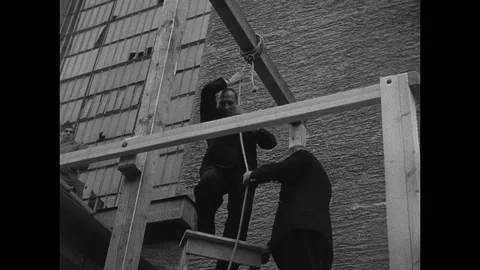 1945-Execution / War Criminal / Landsberg am Lech / Germany / 1945 Stock Footage
