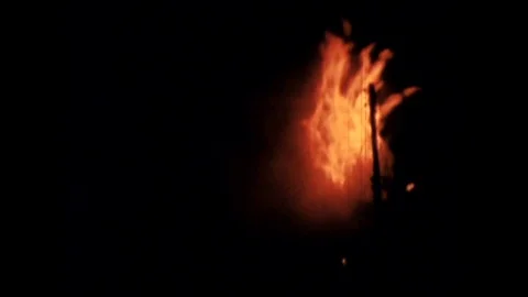 1945-Fire / City / Germany / 1945 Stock Footage