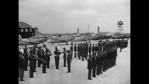 1945 - The first graduating class of Tuskegee Airmen is hailed as a victorious Stock-Footage 90094186