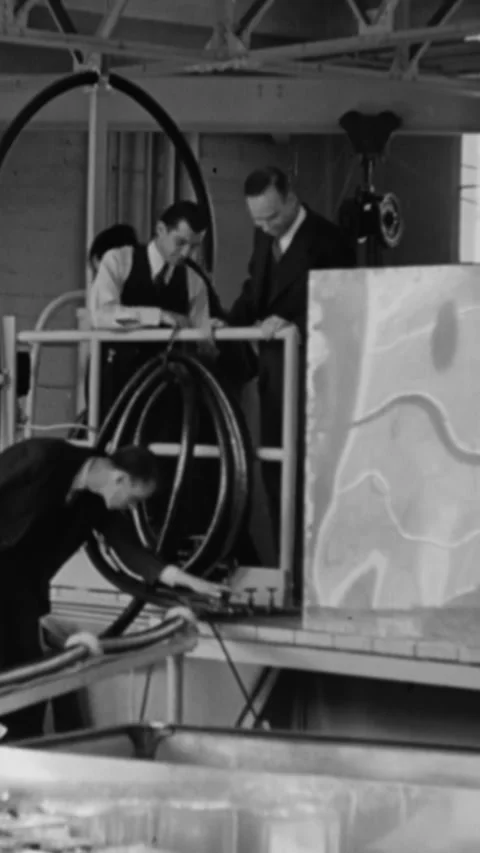1945 - General Groves and Doctors Lawrence, Bush, and Tolman are introduced as Stock Footage 284132344