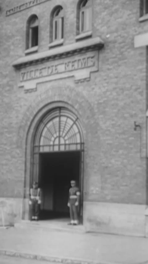 1945 - General Jodl and General "Beetle" Smith sign documents pertaining to Stock Footage 287566797