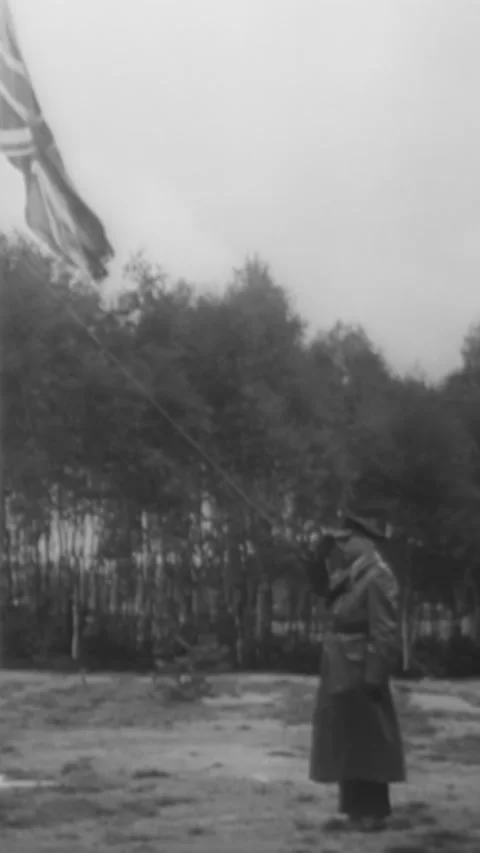 1945 - German General von Friedeburg meets with Britain's Field Marshal Stock Footage 287575430