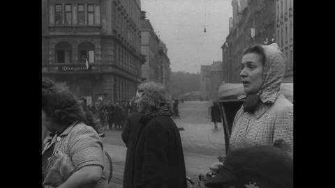 1945-German Prisoner of War / Munich / Germany / 1945 Stock Footage