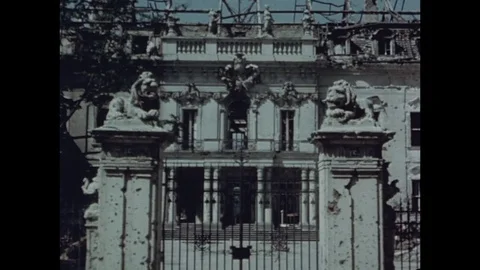 1945-Government Quarter / War Damage / Berlin / 1945 Stock Footage