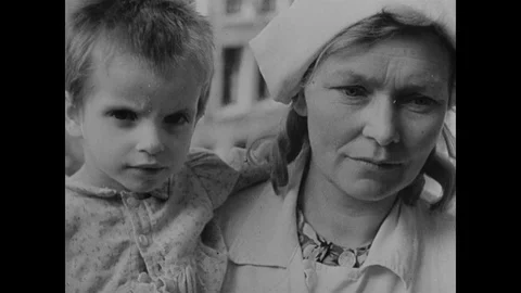1945-Hunger / End of War / Netherlands / 1945 Stock Footage