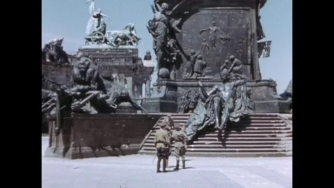 1945-Kaiser-Wilhelm-Nationaldenkmal / Berlin / Germany / 1945 Stock Footage