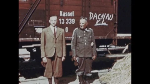 1945-KZ Dachau / Commander / Germany / 1945 Stock Footage