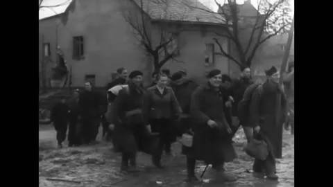 1945 - Men of the Army's 36th Division are decorated by Major General Morriss, Stock Footage 164529552