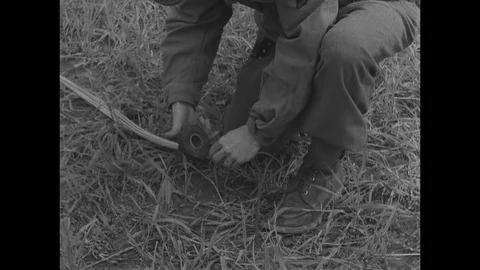 1945-Mine Clearance / US Army / Germany / 1945 Stock Footage