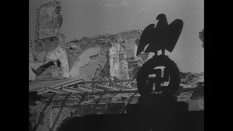 1945-Munich / War Damage / Germany / 1945 Stock Footage 77882777