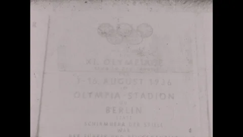 1945-Olympic Stadium / Nazi Architecture / End of War / 1945 Stock Footage
