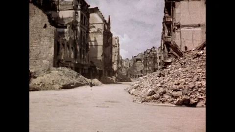 1945-People / Destruction / Berlin / Germany / 1945 Stock Footage