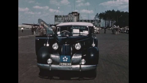 1945-Potsdam Conference / Arrival / Berlin / Germany / Jul 15, 1945 Stock Footage