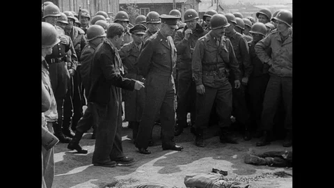 1945-Prisoner-of-War Camp / Ohrdruf / Germany / 1945 Stock Footage 77905522