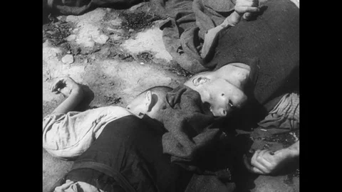 1945-Prisoner-of-War Camp / Ohrdruf / Germany / 1945 Stock Footage 77905540