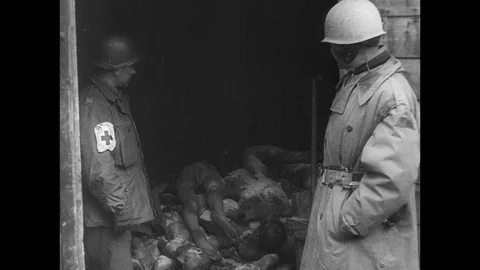1945-Prisoner-of-War Camp / Ohrdruf / Germany / 1945 Stock Footage 77905586