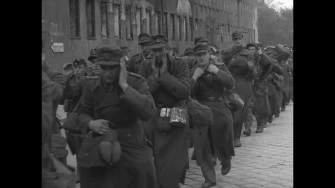 1945-Prisoner of War / Munich / Germany / 1945 Stock Footage