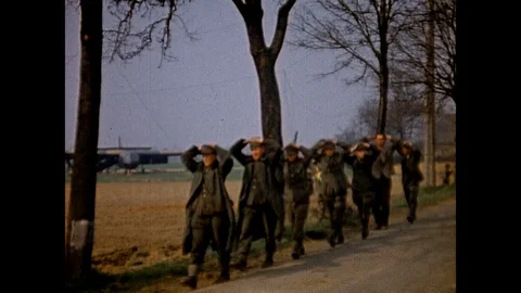 1945-Prisoner of War / Second World War / Europe / 1945 Stock Footage 77824038