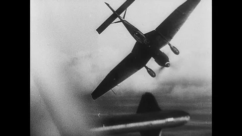 1945-Second World War / German Air Force / Air Attack / 1939 - 1945 Stock Footage 77841414