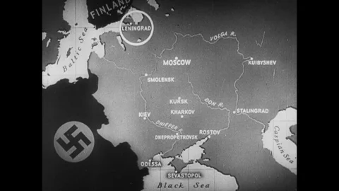 1945-Second World War / Invasion / Graphic / Eastern Europe / 1933 - 1945 Stock Footage 77897406