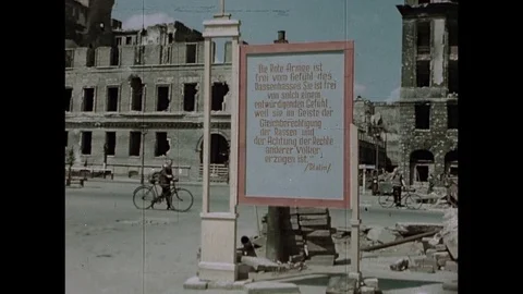 1945-Soviet Sector / Berlin / Postwar Period / 1945 Stock Footage 77837084