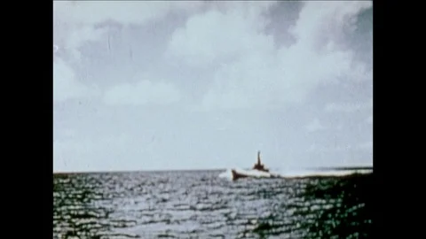 1945-Submarine / Naval Warfare / Pacific Ocean / 1945 Stock Footage
