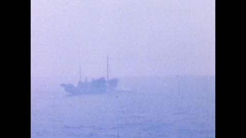 1945-Submarine / Patrolling / Pacific Ocean / 1945 Stock Footage