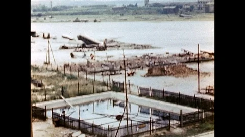 1945-Tempelhof International Airport / Bombed Out / 1945 Stock Footage