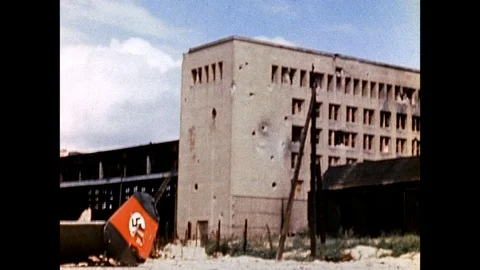 1945-Tempelhof International Airport / Bombed Out / 1945 Stock Footage
