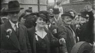 1945 Uk Street Crowd End Of World War 2 Over Ww2 Vintage Film Home Movie Stock Footage