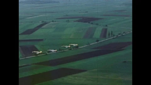 1945-United States Air Force / Republic P-47 Thunderbolt / Flying Squadron / Stock Footage