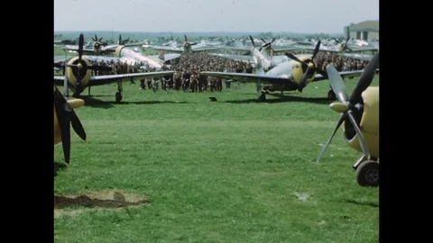 1945-United States Air Force / Republic P-47 Thunderbolt / Germany / 1945 Stock Footage