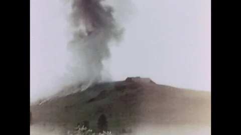 1945-US Army / Bombarding / Arms testing / End of War / 1945 Stock Footage