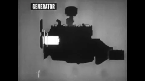 1945 - The voltage of cells in a car battery are checked with a voltmeter. Stock Footage