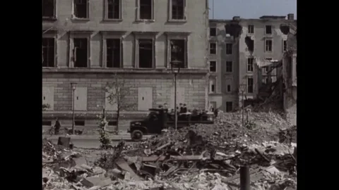 1945-War Damage / Berlin / Germany / 1945 스톡 동영상 77839250