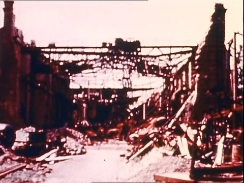 1945-War Damage / Postwar Period / Germany Stock Footage