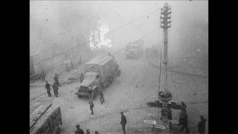 1945 WORLD WAR TWO BATTLE OF BERLIN: Soviet troops arrive Video stock 77983370
