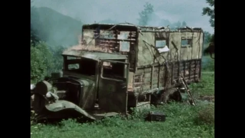 1945-Wreck / War Damage / Germany / 1945 Stock Footage