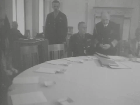 1945 - Yalta: Delegates take their seats in Livadia Palace Video stock 221434940
